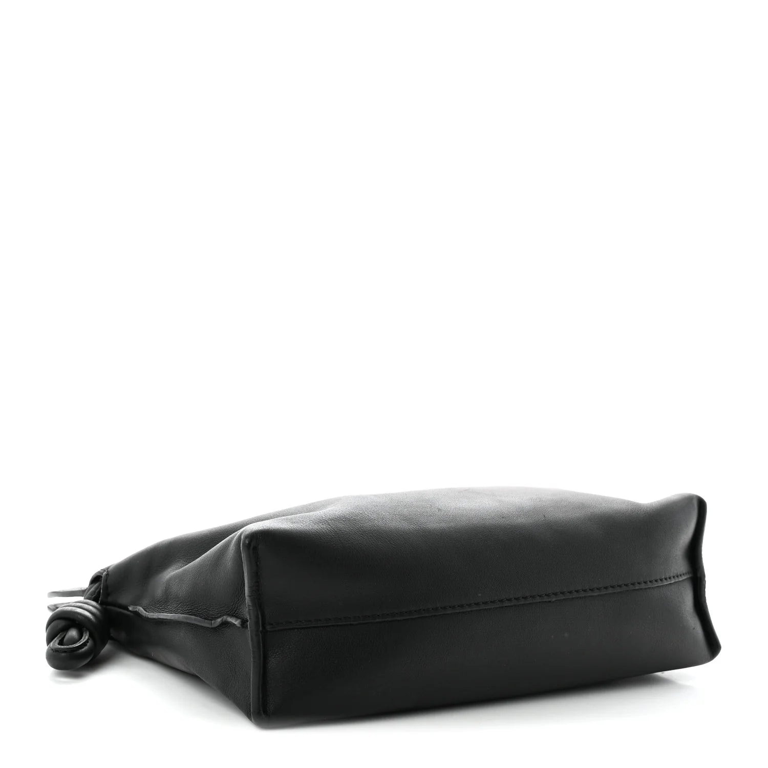 Flamenco Mini Napa Drawstring Bag in Black