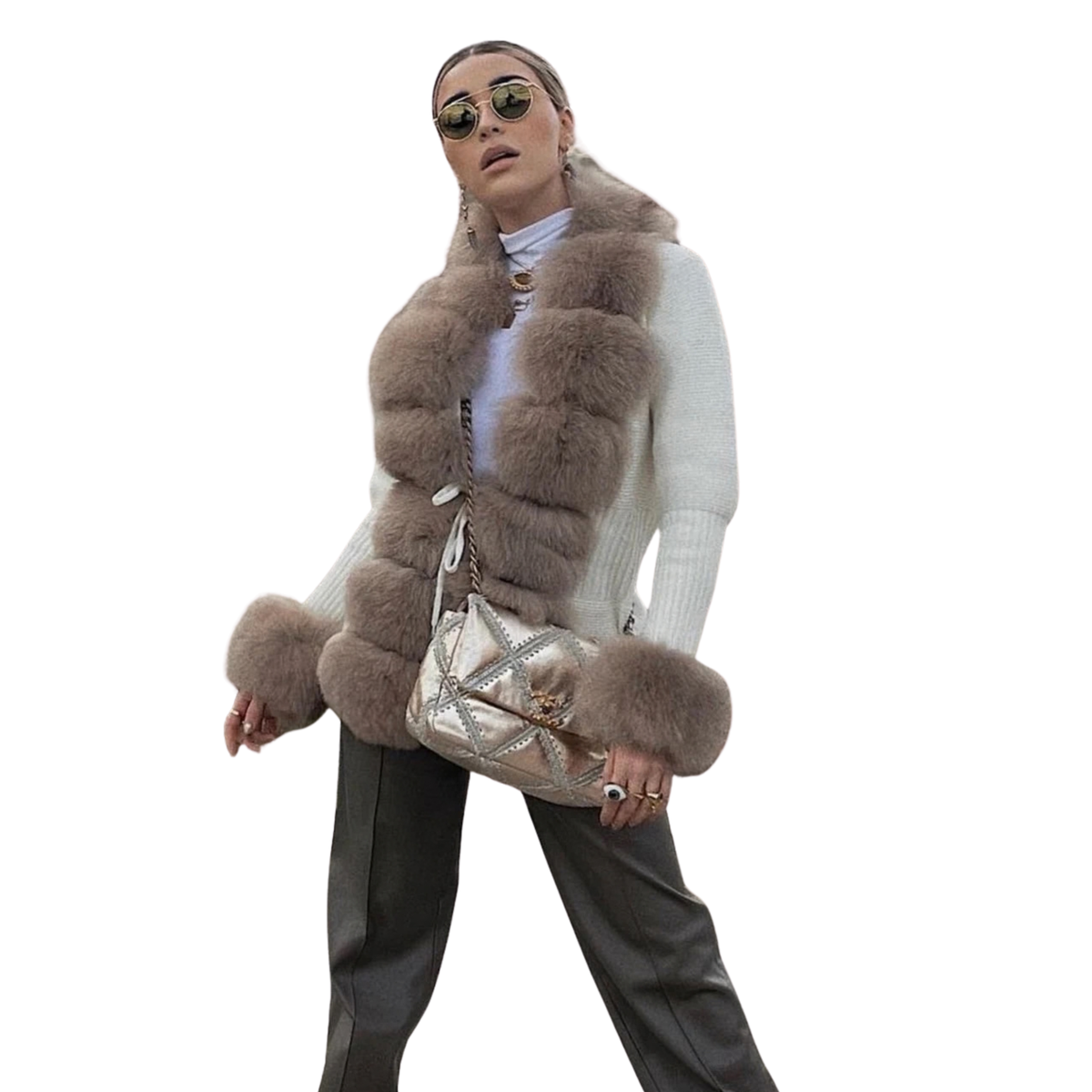 Cardigan Ivory / Khaki