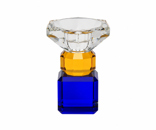 CANDELABRO CRISTAL CORTADO (CRISTAL, AMARILLO, AZUL)