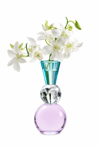 CANDELABRO CRSTAL CORTADO (AQUA, CRISTAL, LILA)
