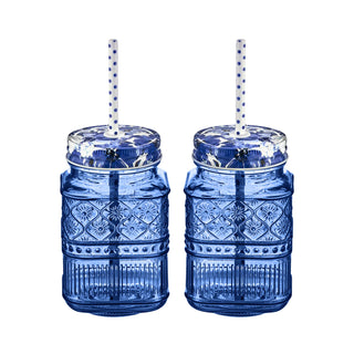 Claro Blue Mason Jar, Set of 2