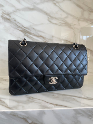 Classic Flap Medium Black Lambskin Bag