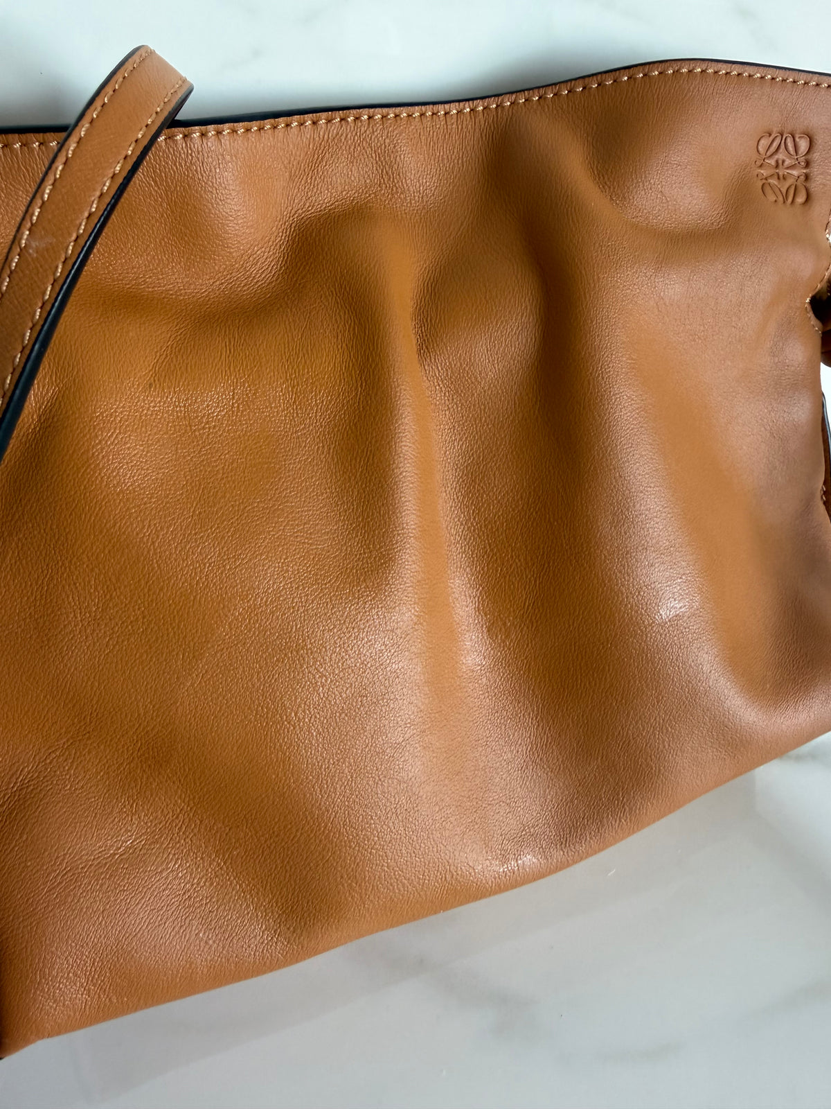 Flamenco Mini Napa Drawstring Bag in Warm Desert