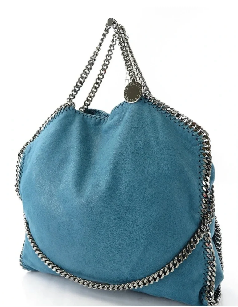 Falabella foldover shoulder blue bag