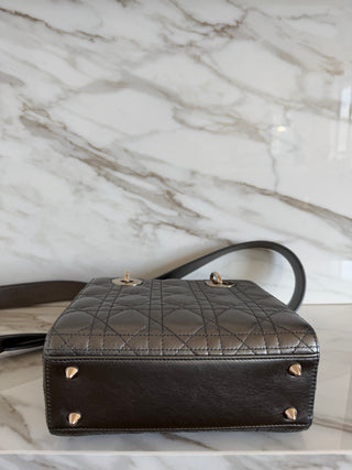 LADY SMALL MY ABC BAG IN METALLIC DARK GREY