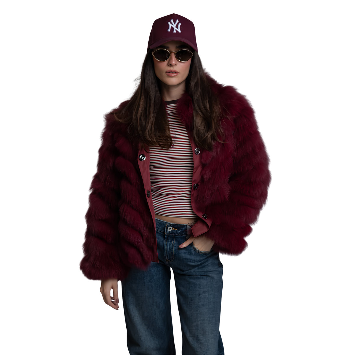 Emily Burgundy Reversible Jacket