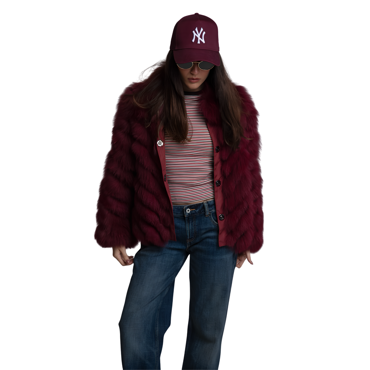 Emily Burgundy Reversible Jacket