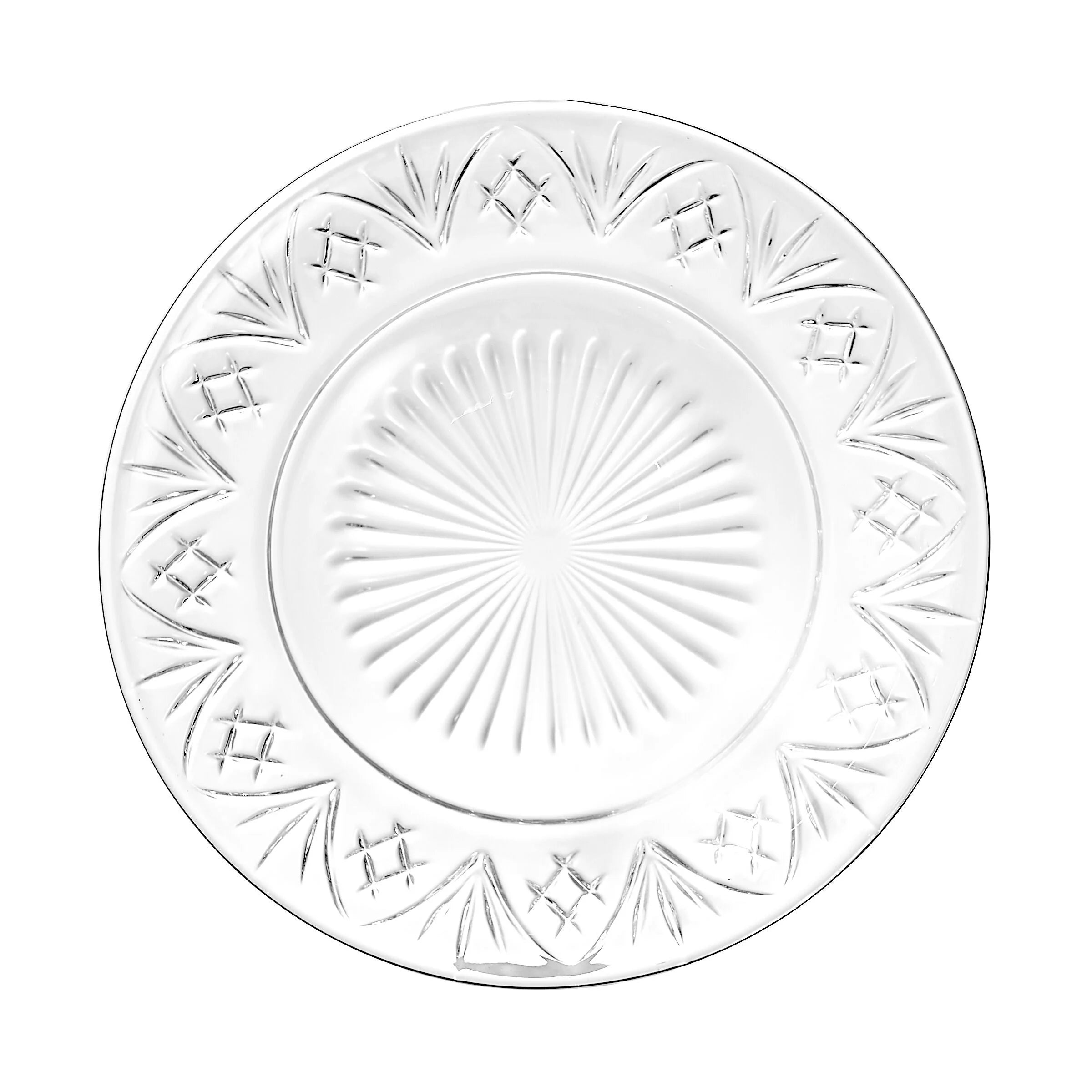 Dublin Crystal Dessert Plate & Dessert Fork Set of 4