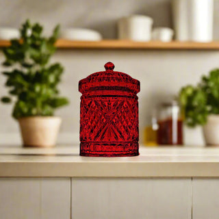 Red Crystal Kitchen Canister Set