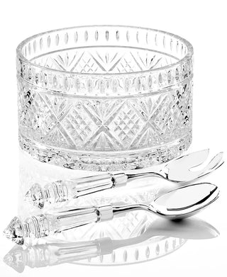 Crystal Salad Set with 2 Servers