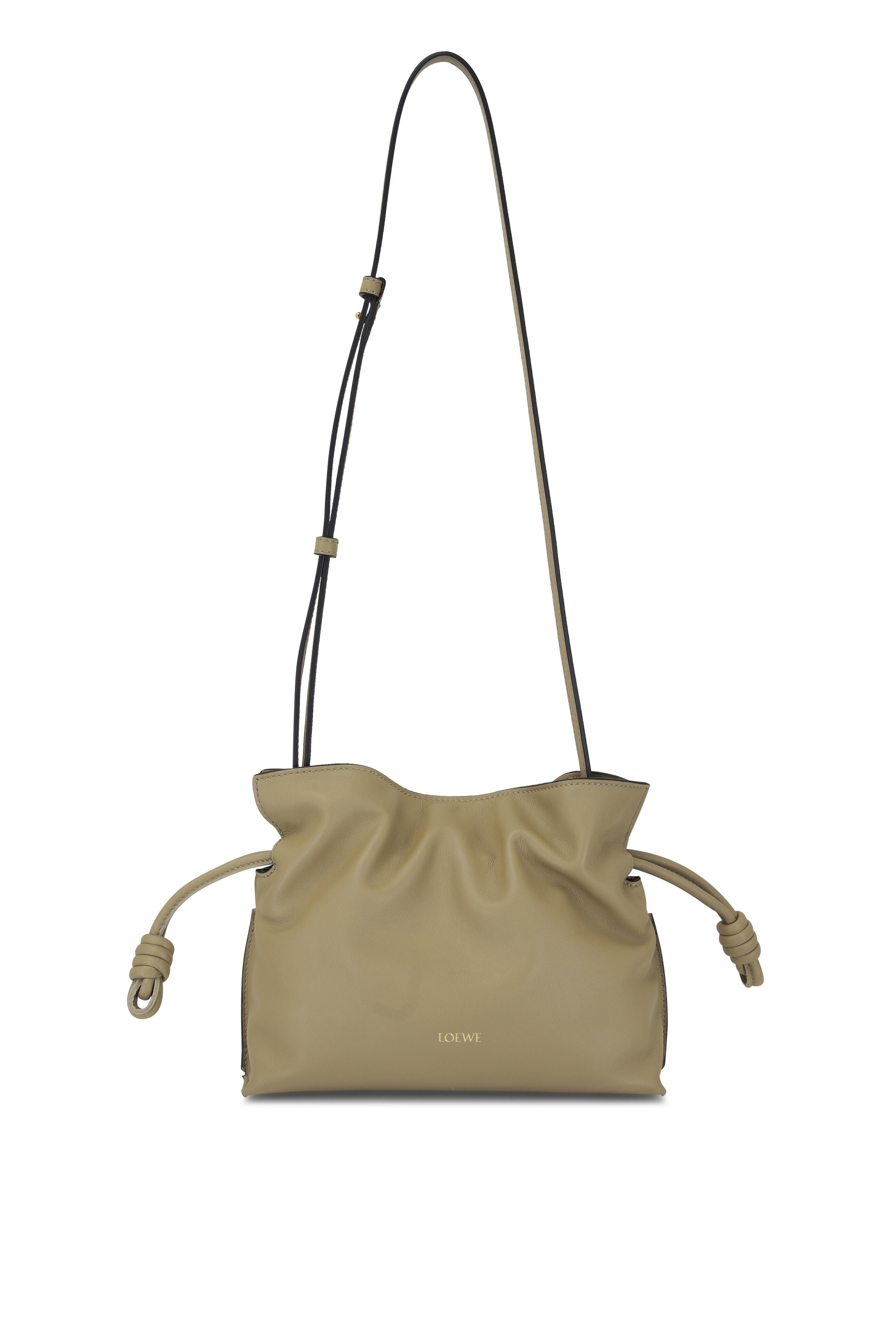 Flamenco Mini Napa Drawstring Bag in Clay Green