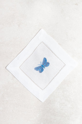 Coctelera de Lino con Mariposa Azul