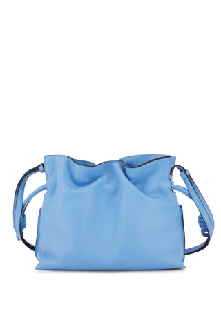 Flamenco Mini Napa Drawstring Clutch Bag in Blue