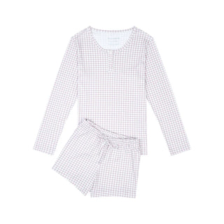 Casual cozy shorts berry plaid