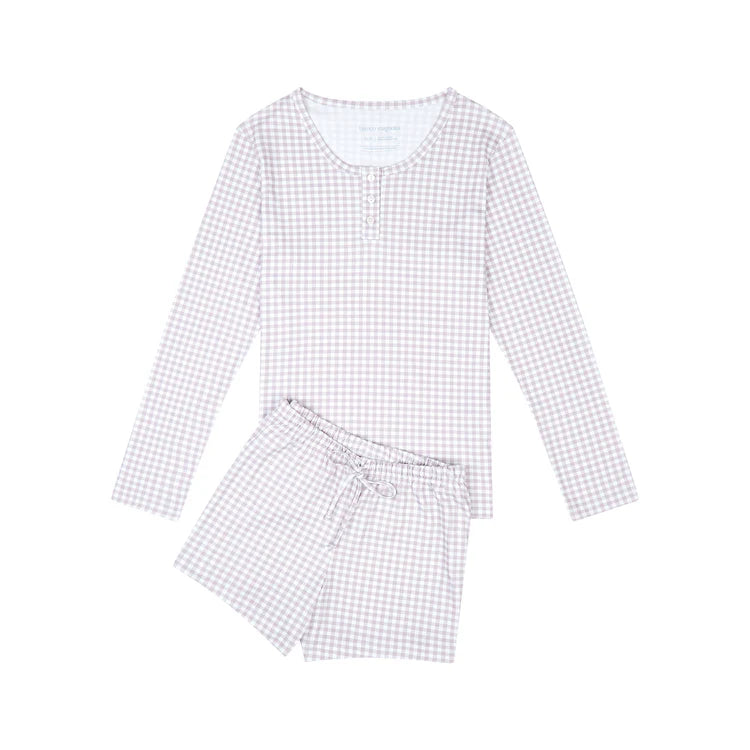 Casual cozy shorts berry plaid