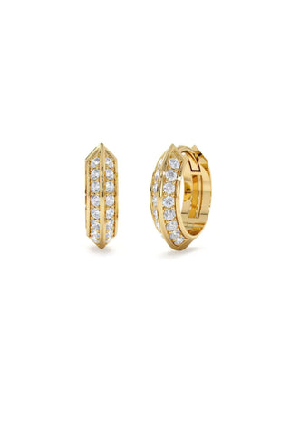 CRESCENT PAVÉ MINI HOOP EARRINGS