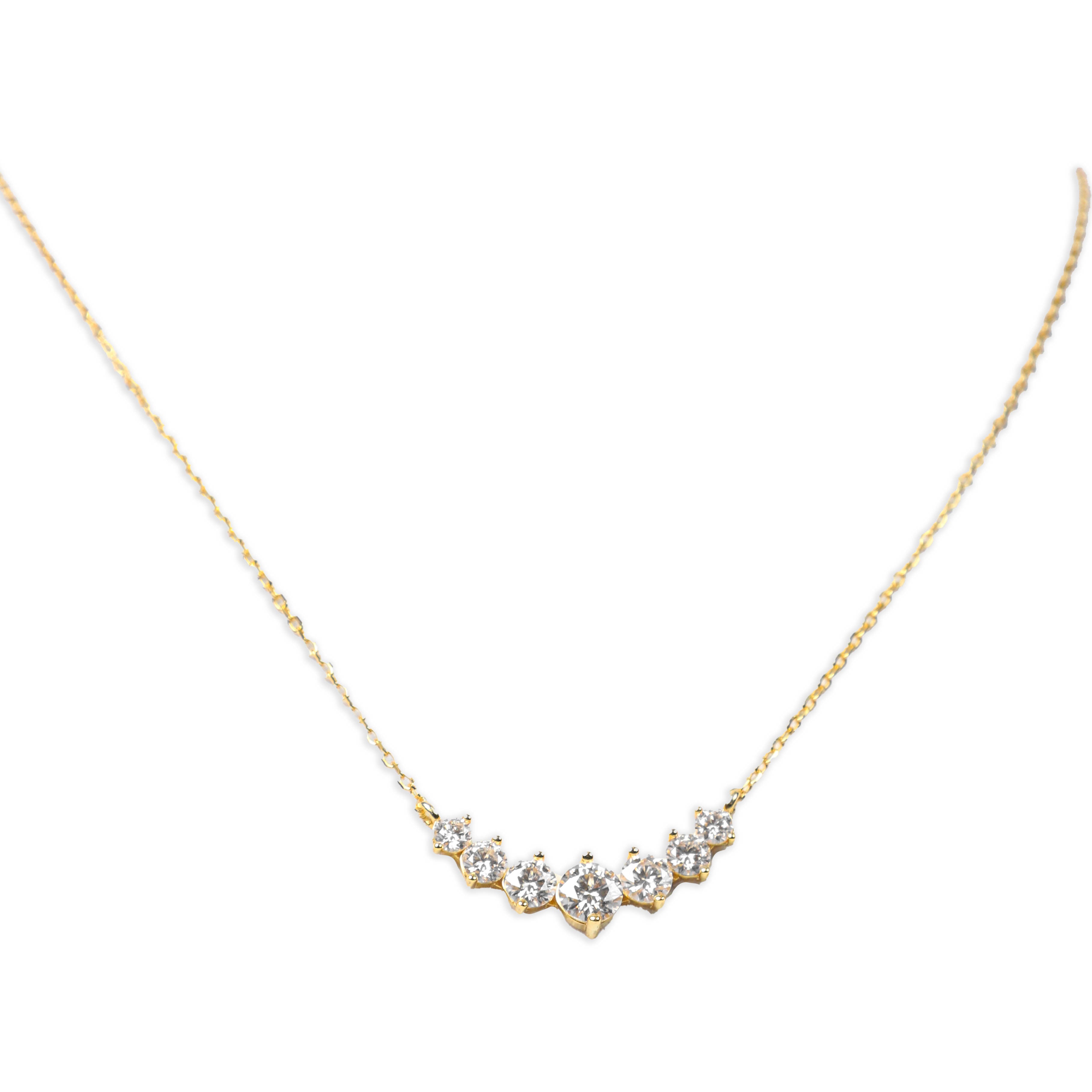 COLLAR DIJE SONRISA CON 7 MOISSANITE DORADO