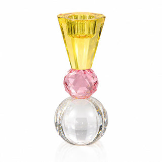 CANDELABRO CRISTAL CORTADO (AMARILLO, ROSA, HUMO)