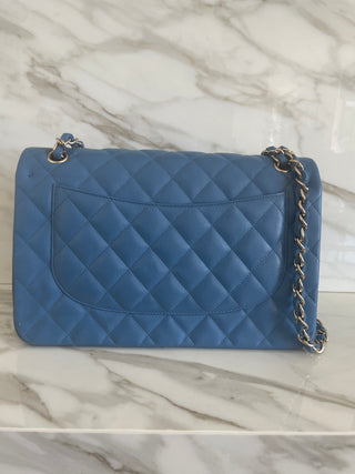 Classic Flap Jumbo Blue Caviar Bag