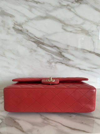 Classic Flap Medium Red Lambskin Bag