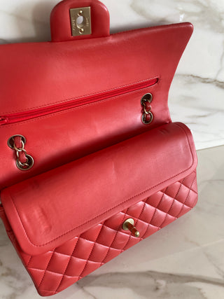 Classic Flap Medium Red Lambskin Bag