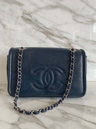 TIMELESS BLUE MEDIUM FLAP BAG