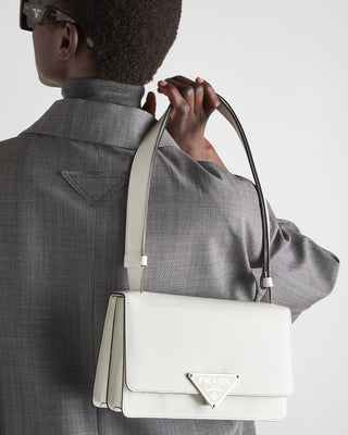 Emblème spazzolato brushed-leather bag