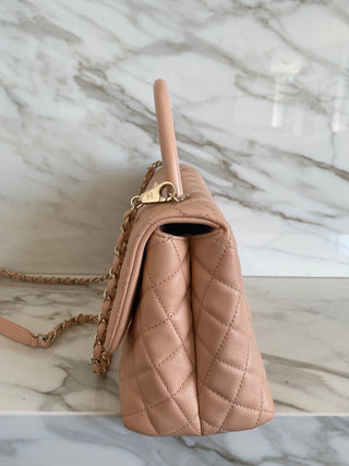 COCO CAVIAR MEDIUM ROSE FLAP BAG