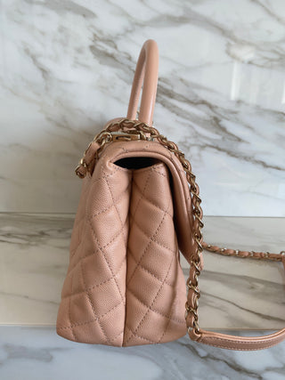 COCO CAVIAR MEDIUM ROSE FLAP BAG