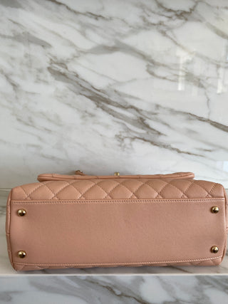 COCO CAVIAR MEDIUM ROSE FLAP BAG