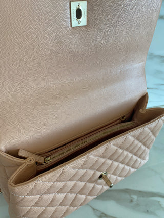 COCO CAVIAR MEDIUM ROSE FLAP BAG