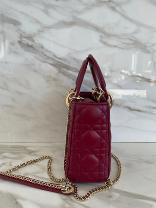 LADY MINI BAG IN DARK RED