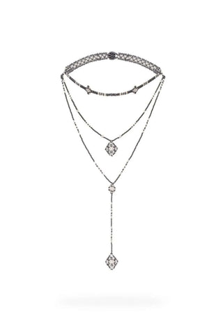 MINI COLLAR WIXA - CRISTAL GRIS METÁLICO / PLATA