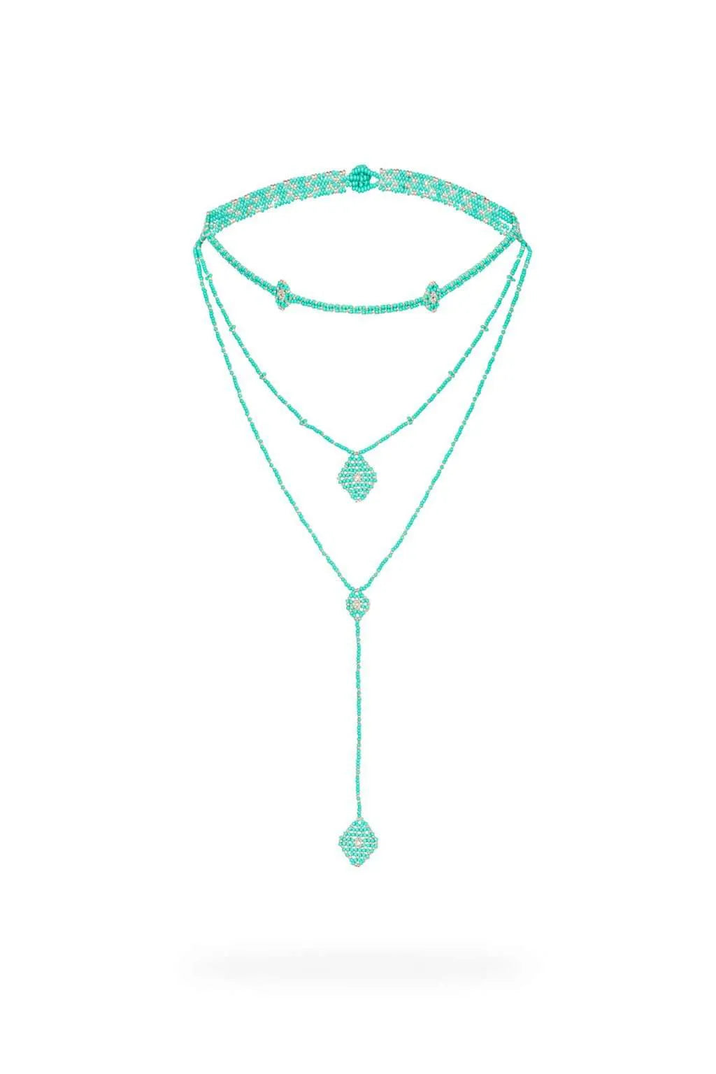 MINI COLLAR WIXA - CRISTAL AZUL TURQUESA / PLATA