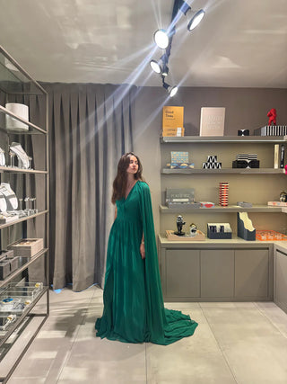 Vestido Verde Capa