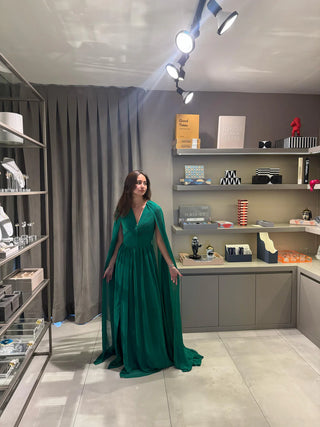 Vestido Verde Capa
