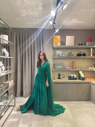 Vestido Verde Capa
