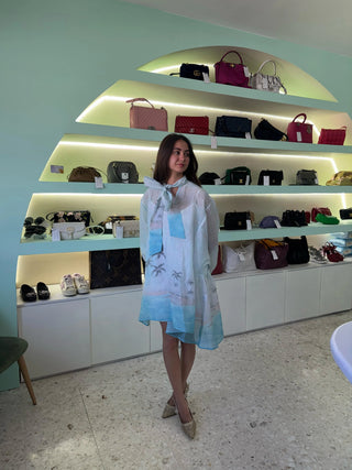 Vestido Azul Palmeras