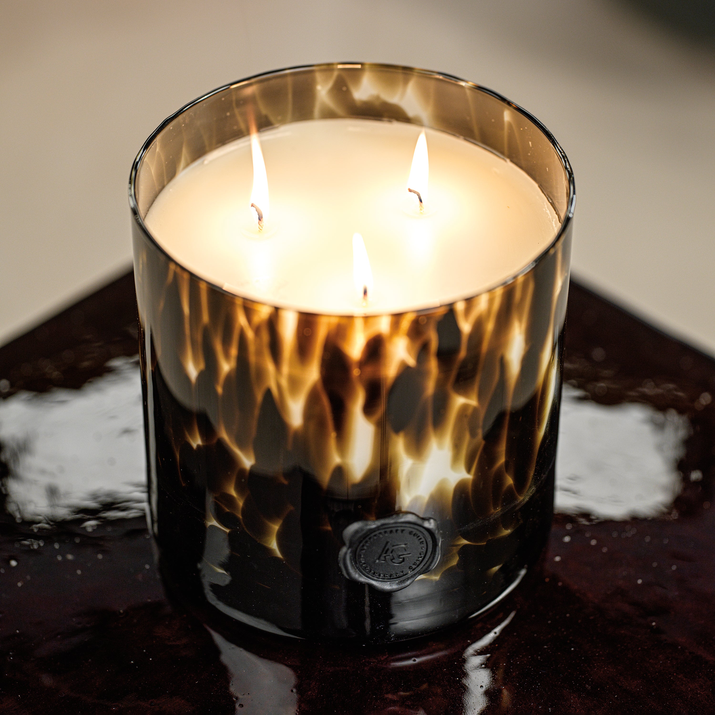 Apothecary Guild Opal Glass 3 Wick Candle Jar - Black Fig