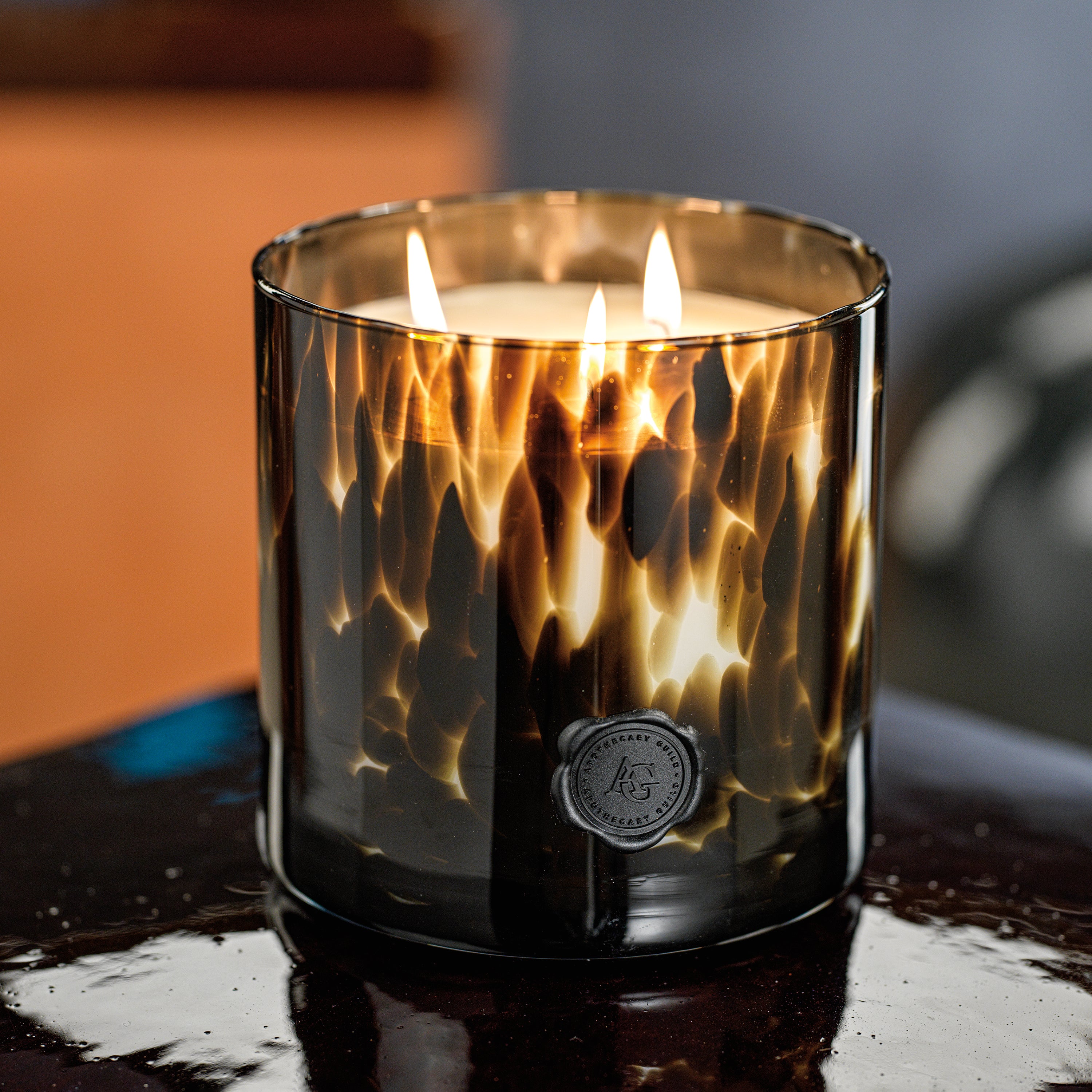 Apothecary Guild Opal Glass 3 Wick Candle Jar - Black Fig