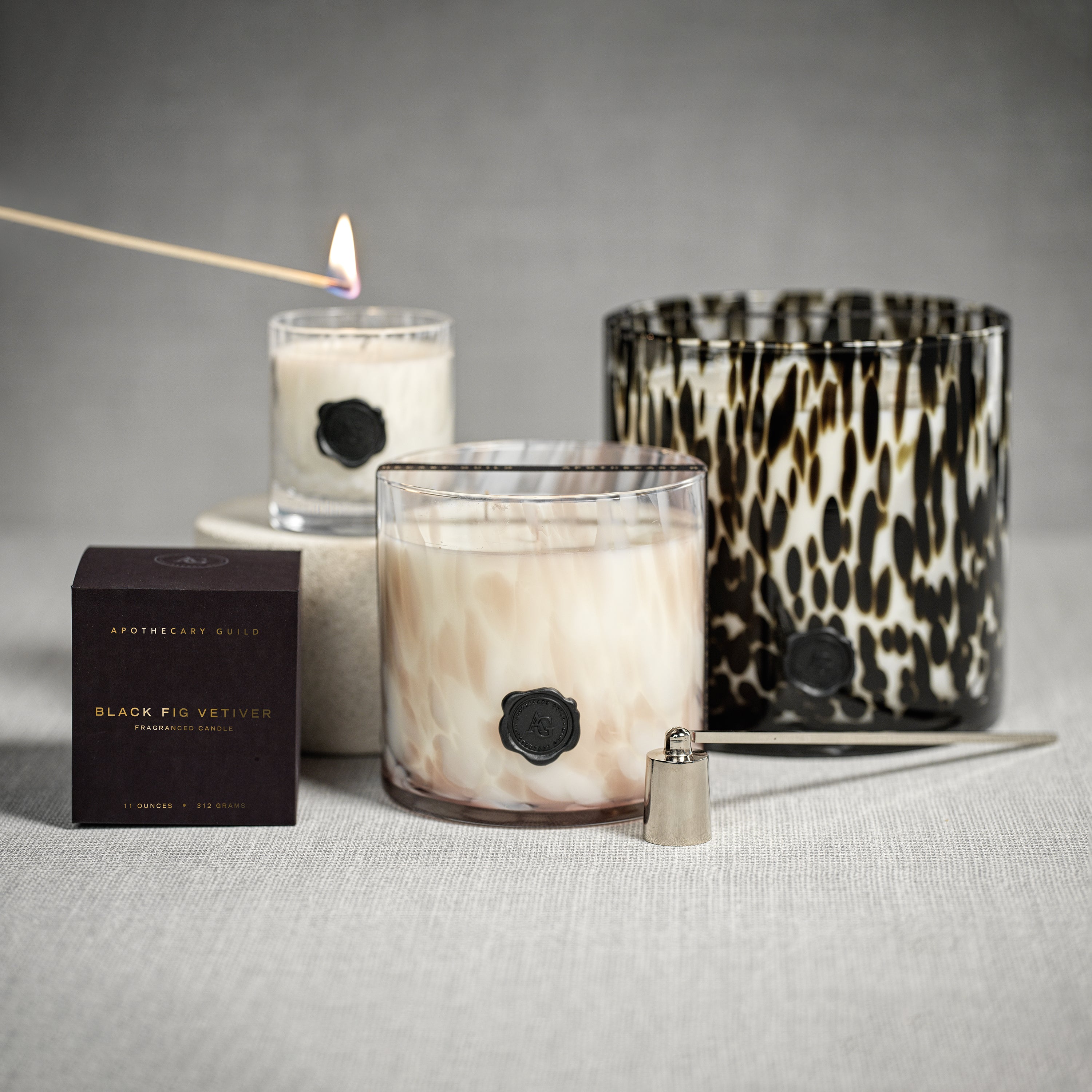 Apothecary Guild Opal Glass 5 Wick Candle Jar - Black Fig