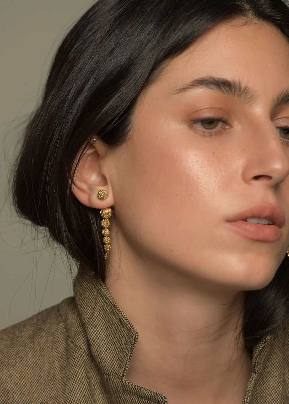 ARETES CASCABEL SERPIENTE ORO