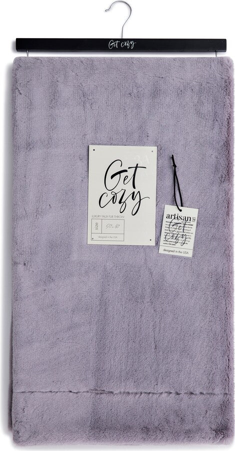 ARTISAN 34 Cozy Faux Fur Throw GREY