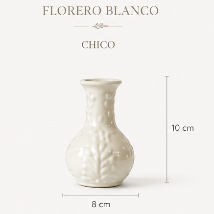 Florero Artesanal Blanco