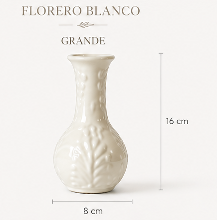 Florero Artesanal Blanco