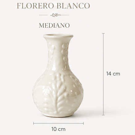 Florero Artesanal Blanco
