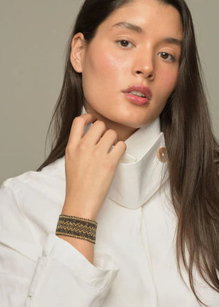 BRAZALETE MARTHA ORO VERDE MILITAR