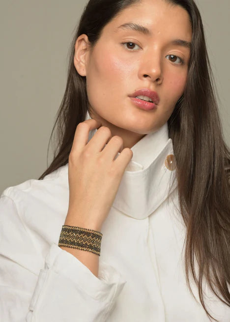 BRAZALETE MARTHA ORO VERDE MILITAR