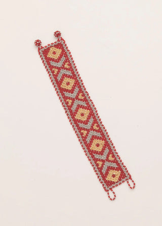 BRAZALETE MARTHA PLATA PLATINO ROJA CEREZA