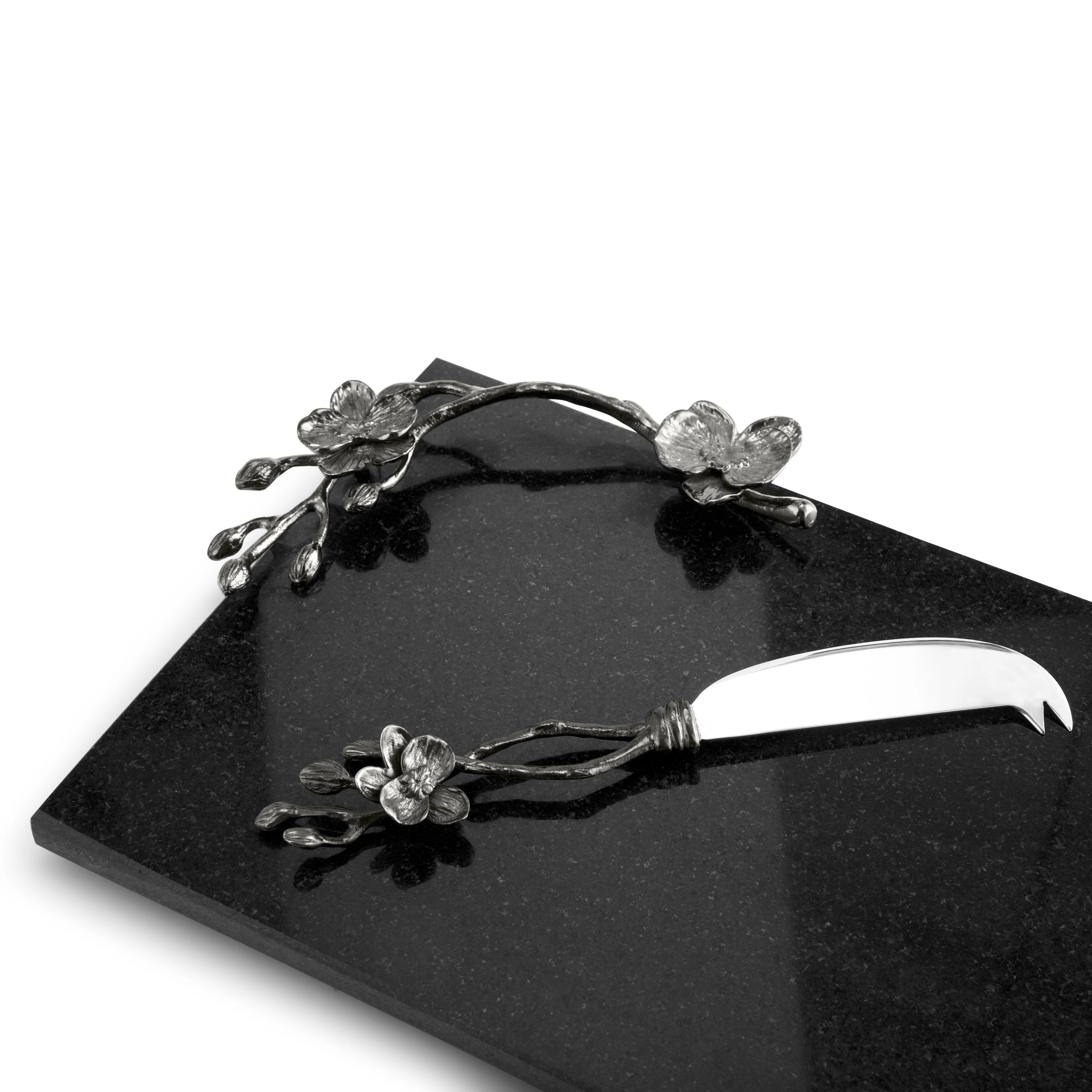 Black Orchid Small Cheese Board with Knife